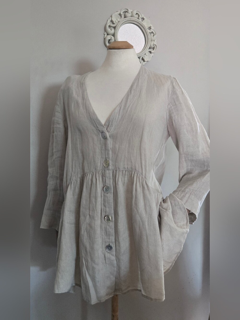 ZARA💫100% LINEN Button-Front Tunic - Picture 2 of 6